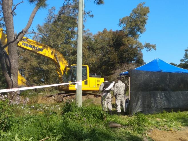 Las excavaciones en busca de restos de desaparecidos en el Remanso de Neptunia